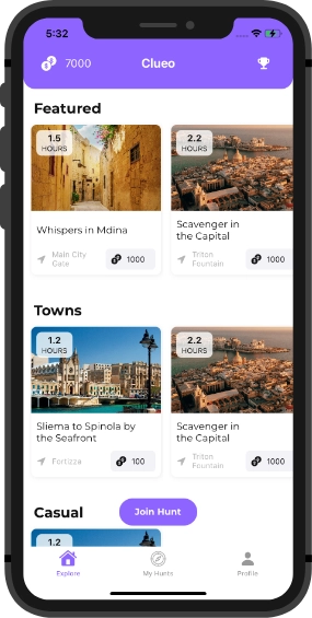 Clueo - Scavenger Hunts all over Malta App